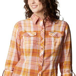 🆕Columbia Women's Camp Henry™ II LS Shirt, Canyon Sun Plaid, X-Large, Brand NEW